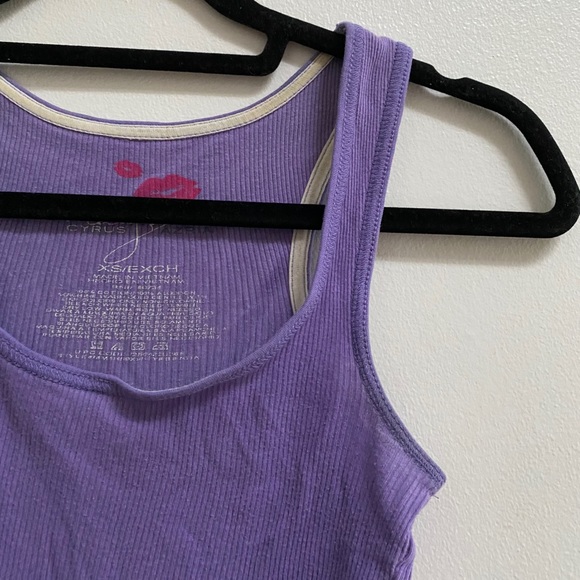 Miley Cyrus Max Azria Basic Purple Tank Top - Picture 3 of 3